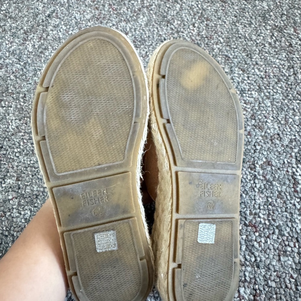 Eileen Fisher Tarry Toe Loop Brown Espadrille Slides Size 6.5 Womens - Picture 6 of 8